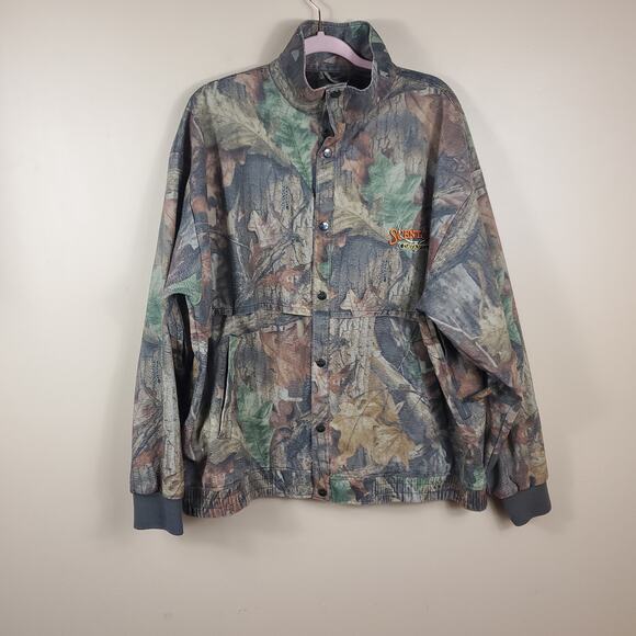 Scent-Lok Green Camo Button Front Bomber Jacket Size XL - Picture 1 of 12